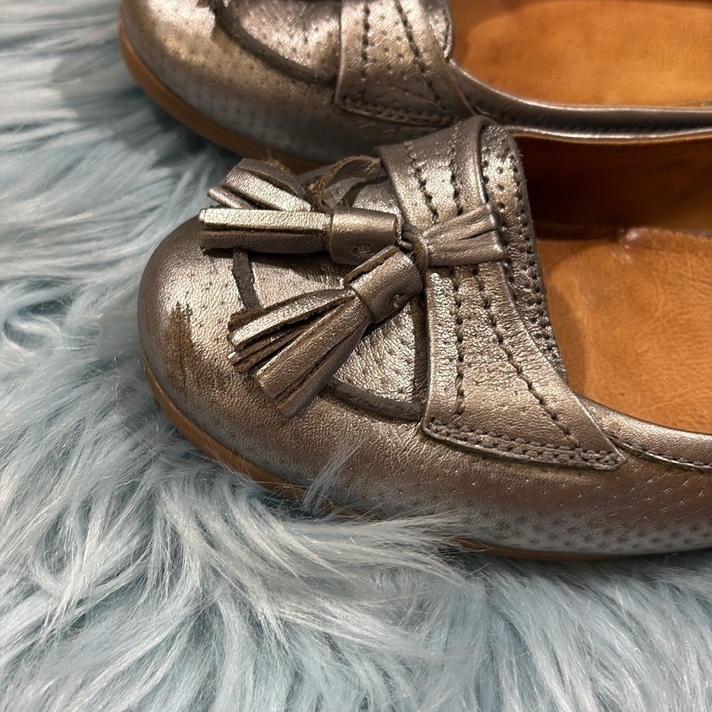 Peter Millar Metallic Tassel Leather Car Slip On Loafers - Picture 8 of 11